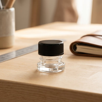 5ml Glass Jar- Heavy Bottom Child Resistant Jar with Black Lids - view 10