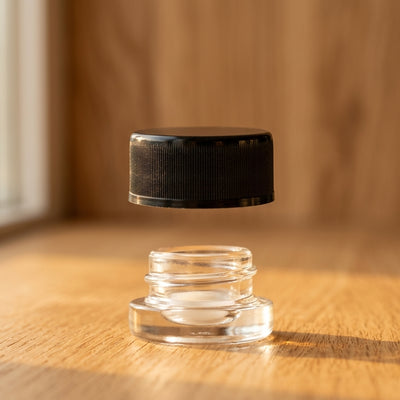 5ml Glass Jar- Heavy Bottom Child Resistant Jar with Black Lids - view 11