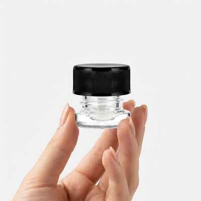 5ml Glass Jar- Heavy Bottom Child Resistant Jar with Black Lids