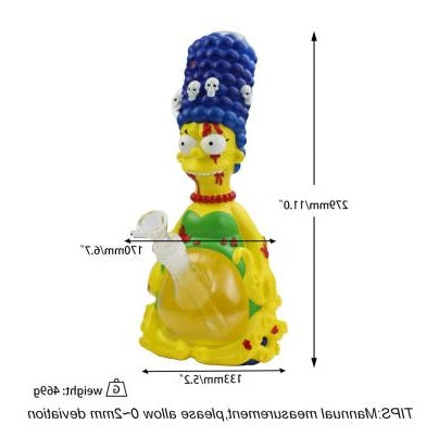 11" Octopus Blue Hair Mom Water Pipe | Glass + PVC