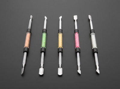 6″ Double Ended Rock Dab Tool in Orange, Green, Yellow, Pink and White