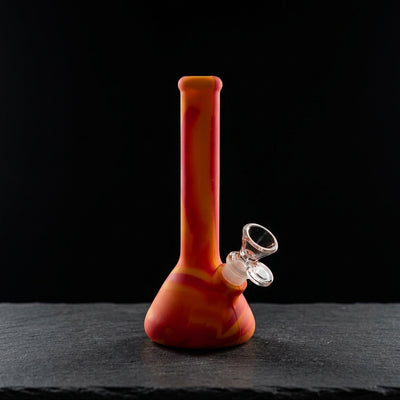 7.5'' beaker water pipe on dark slate surface - Oil Slick Pad