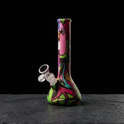 7.5'' beaker water pipe (printed) on dark slate surface - Oil Slick Pad