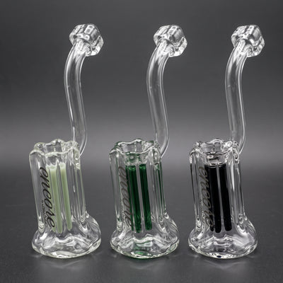 7.5" Encore Salt Shaker Small Sherlock Bubbler in Light Green, Dark Green and Black