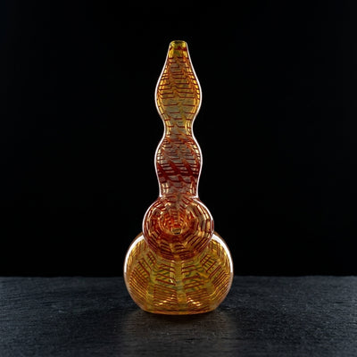 7.5" Fume Wrap & Rake Hammer Bubbler on dark slate surface - Oil Slick Pad