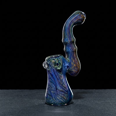 7" Cobalt Fume Wood Grain Sherlock on dark slate surface - Oil Slick Pad