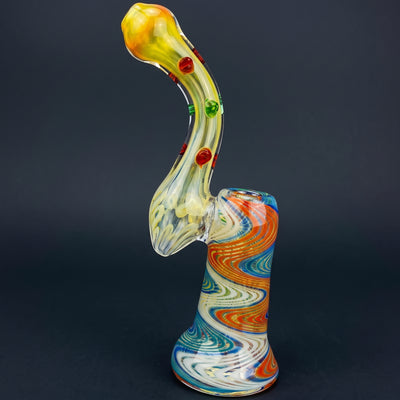 7" Color Wave Body Fume w/ Color Dot Neck Bubbler