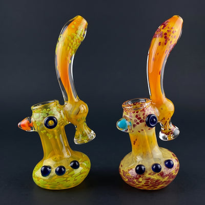 7″ Fume Glass Bubbler in Yellow/Green and Yellow/Red