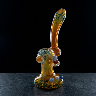 7″ Fume Glass Bubbler on dark slate surface - Oil Slick Pad