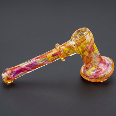 7" Fume Swirl Flat Mouth Maria Neck Hammer Bubbler