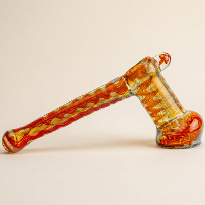 7" Fume Wave Hammer Bubbler w/ Mushroom Implosion, light background