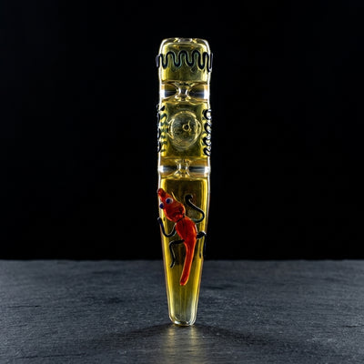 7" Squiggle Accent w/ Lizard Steamroller on dark slate surface - Oil Slick Pad