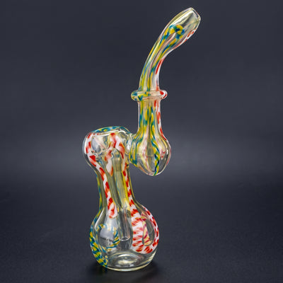 7" Two-Tone Twisted Cane Bubbler
