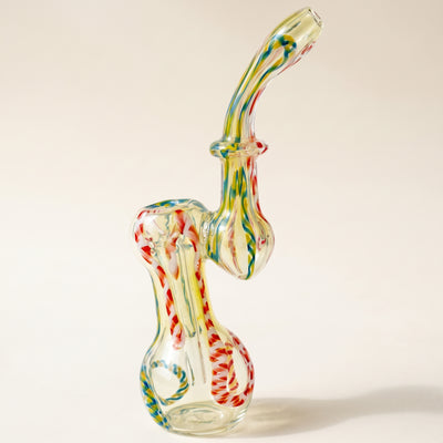 7" Two-Tone Twisted Cane Bubbler, light background