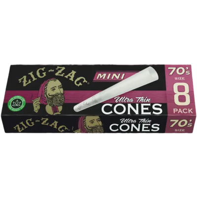ZIG ZAG 70’S ULTRA THIN CONES – 8 CT – 18 PACK CARTON