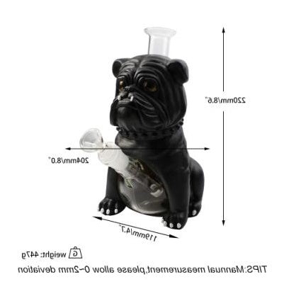 8.6" Black Bulldog Water Pipe | Glass + PVC