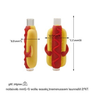 Hot Dog Straight Tube Glass Pipe | Silicone