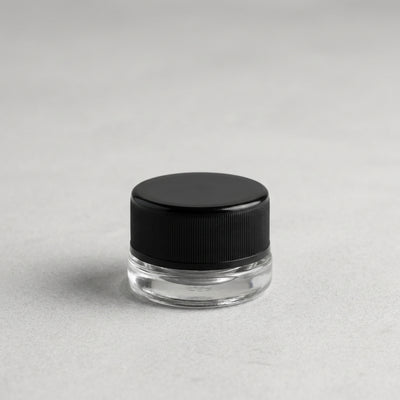 5ml Glass Jar- Heavy Bottom Child Resistant Jar with Black Lids