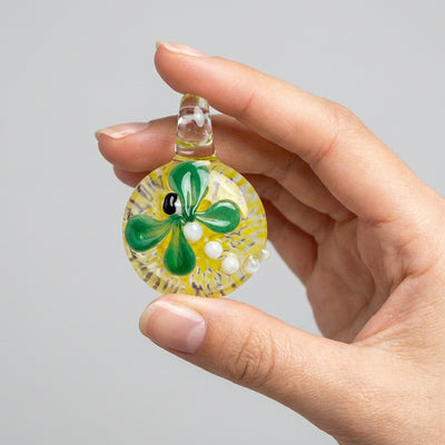 1.5″ Green & White Butterfly Pendant - Image 7