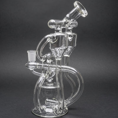 8.5" Clear Worm Hole Double Uptake Double Cone Drain Recycler