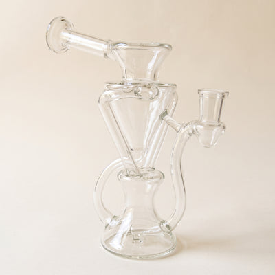 8″ Clear Dual Uptake Recycler, light background