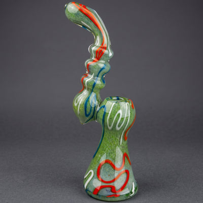 8" Color Frit w/ Multi Color Line Bubbler