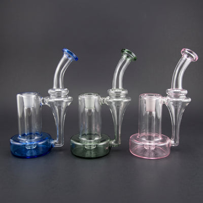 8" Color Lip/Base Dewar Recycler Rig in Blue, Green and Pink