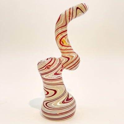 8″ Color Swirl Glass Bubbler, light background