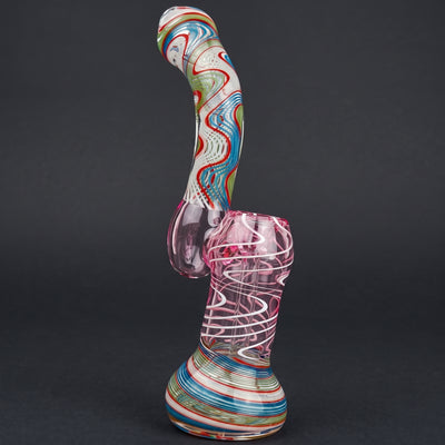 8" Color Wave Neck & Base Sectional Bubbler
