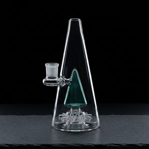 8″ Cone Perc Rig on dark slate surface - Oil Slick Pad