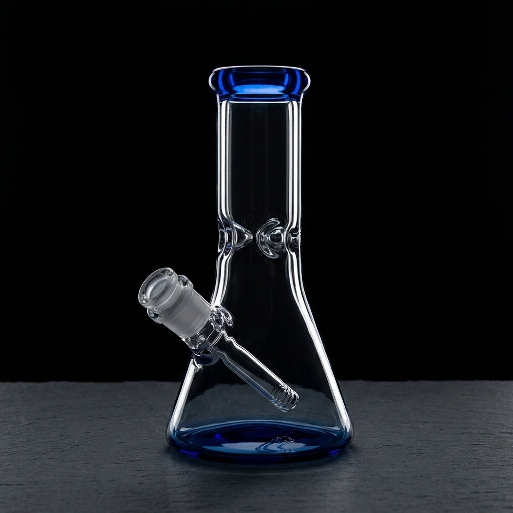 8″ Encore 7mm Color Lip/Base Beaker on dark slate surface - Oil Slick Pad