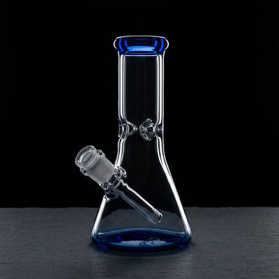 8″ Encore 7mm Color Lip/Base Beaker on dark slate surface - Oil Slick Pad