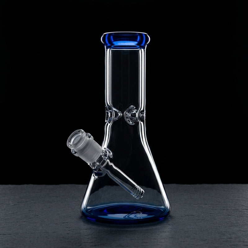 8″ Encore 7mm Color Lip/Base Beaker on dark slate surface - Oil Slick Pad