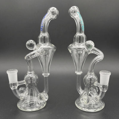 8" Encore Bread & Butter Recycler in Clear Blue and Clear Aqua