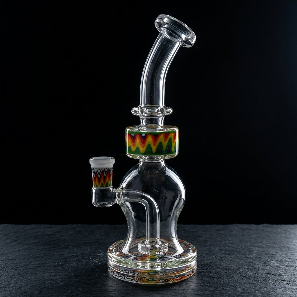 Facet Decal Rig - 8 Inch Glass Dab Rig - Oil Slick