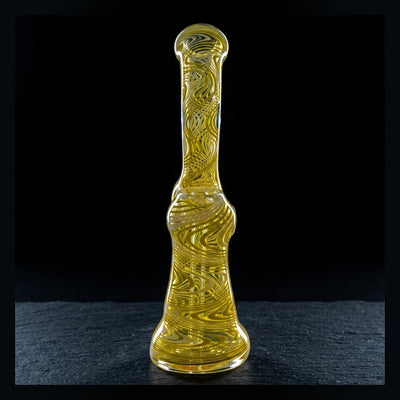 8" Fume Two-Tone Color Line Reversal Bubbler on dark slate surface - Oil Slick Pad