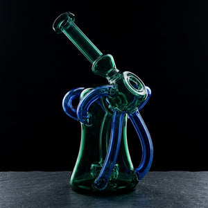 8″ Two-Tone 5 Tube Dewar Recycler on dark slate surface - Oil Slick Pad