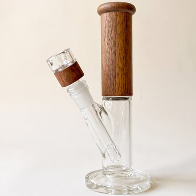 8" Wood Top Straight Tube w/ Matching Flower Bowl, light background