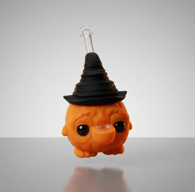 6.6" Silicone Pumpkin Wizard Hat Water Pipe