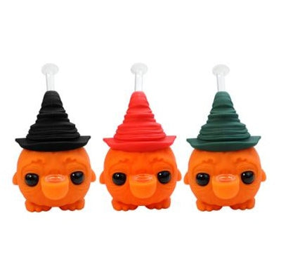 6.6" Silicone Pumpkin Wizard Hat Water Pipe