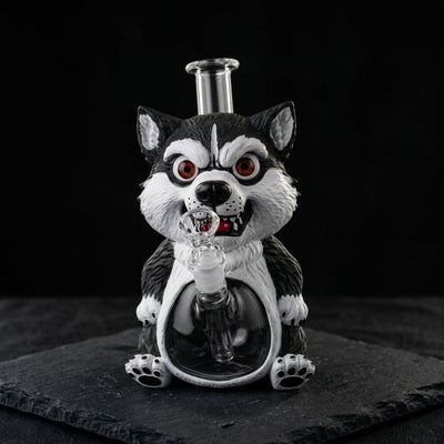 9.2" Husky water pipe on dark slate surface - Oil Slick Pad