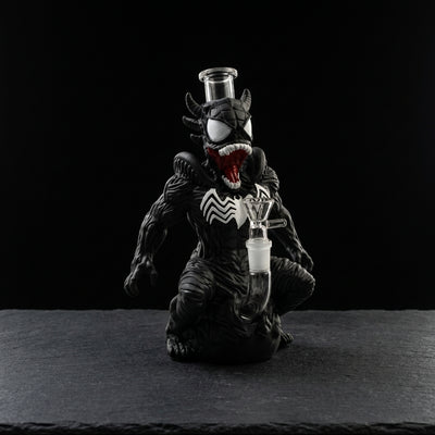 9.6'' Alien Web Crawler Water Pipe on dark slate surface - Oil Slick Pad