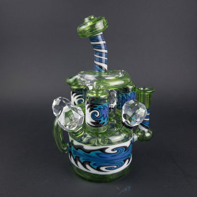 9" 710 Sci Glass Wigwag Triple Can Recycler