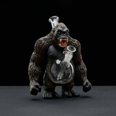 9.8'' Gorilla water pipe on dark slate surface - Oil Slick Pad