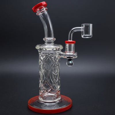 9" Color Accent Inner Wall Perc Rig w/ Opal