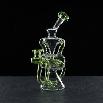 9″ Monark Half Color Barrel Recycler on dark slate surface - Oil Slick Pad