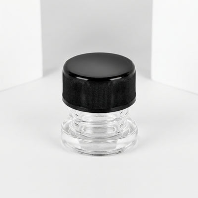 5ml Glass Jar- Child Resistant with Black Lids