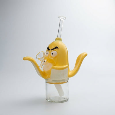 8.9" Banana Water Pipe | Glass + PVC