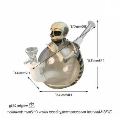 5.8" Pvc Skull Water Pipe | Glass + Silicone