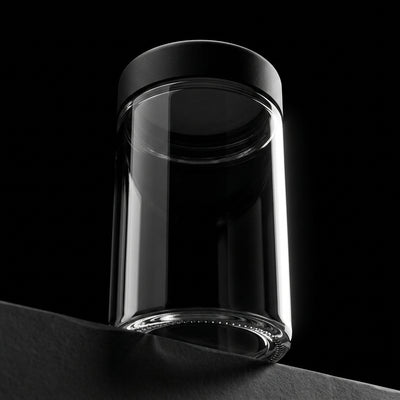 Oil Slick 18oz Child-Resistant Glass Jars with Black Caps - 28 Grams (1 Ounce) Capacity - close-up view